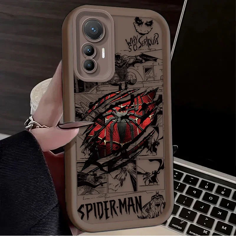 Чехол Marvel Batman Spider Man для Xiaomi 14T 13T 12T 11T 13 12 11 Lite 5G NE POCO X6 X5 F6 F5 F3 X4 GT X3 NFC M5S C65 M6 Pro 4G