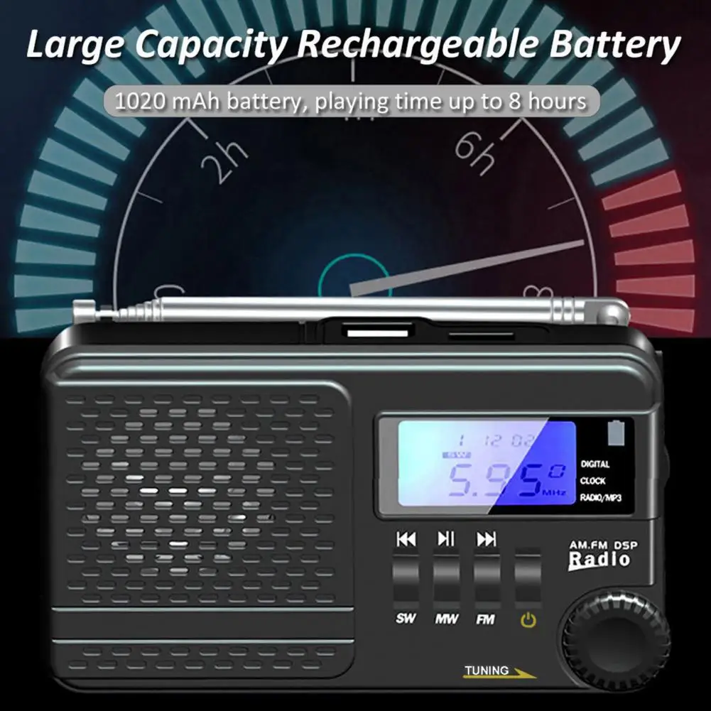 

Great Radio Receiver with Antenna Stable Signal Support Headphone Output Radio Transmitter ABS Digital Radio for School
