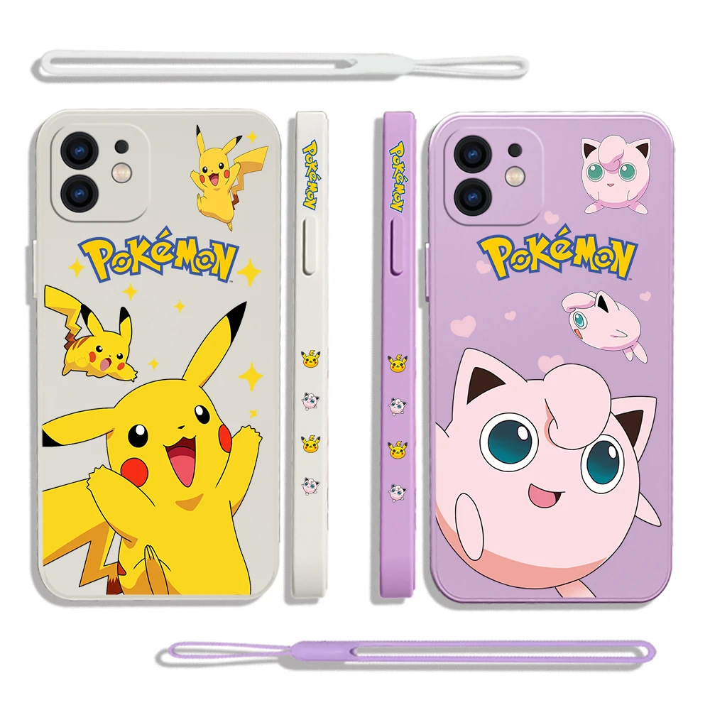 

Cartoon Pikachu Phone Case For Samsung A81 A53 A50 A12 A22S A52 A52S A51 A72 A71 A32 A22 A20 A30 A21S A11 4G 5G With Lanyard