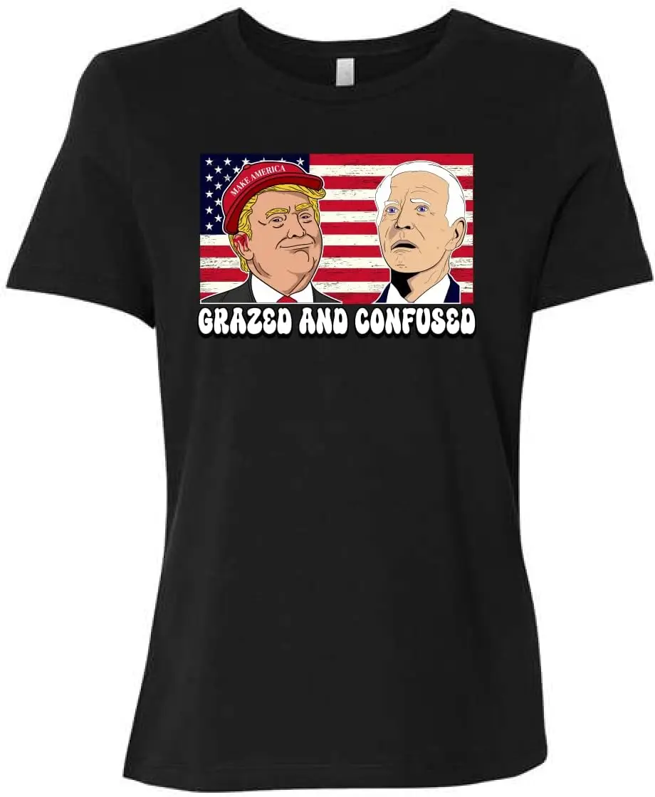 Женская футболка премиум-класса с изображением милого Трампа