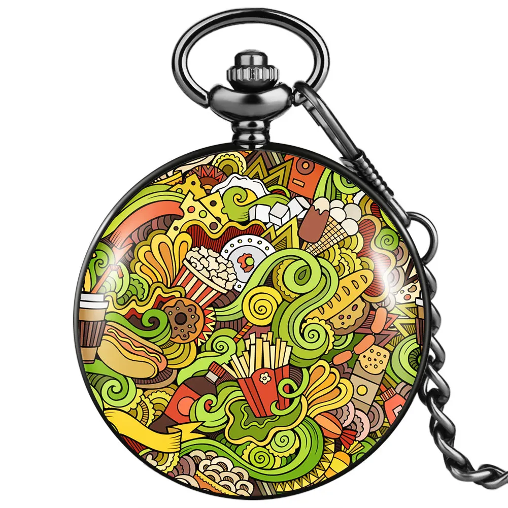 

New Accept Customized Men Women Unique Quartz Pocket Watch with Thick Chain Collectible Watches Graduation Gift for Classmates