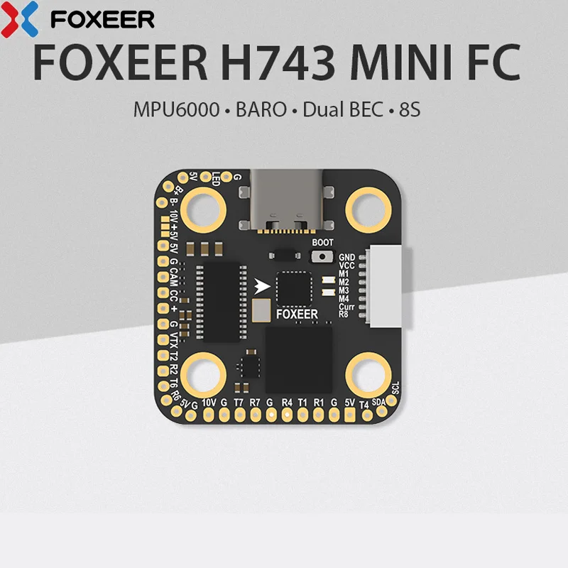 Foxeer H7 Mini MPU6000 Dual BEC барометр H743 Контроллер полета 4-8S LIPO 20x20 мм для FPV Freestyle Drones X8 DIY части