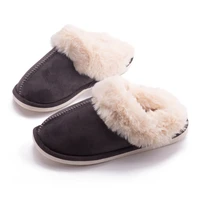 2020 winter indoor bedroom slippers men women soft comfort warm slides with fur fashion home shoes family closed toe sandals