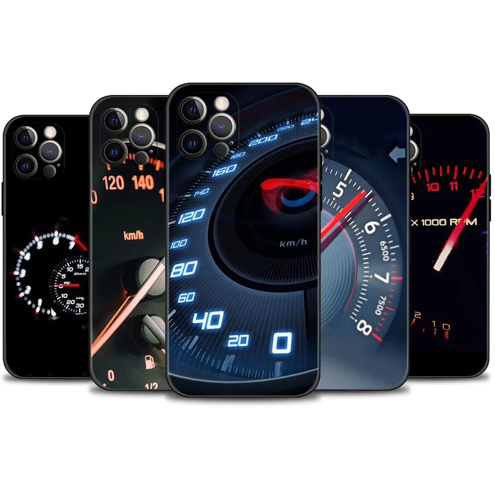 

Phone Case For iPhone 14 13 12 11 Pro Max XR X SE2022 XS Max 13 12 Mini 7 8 6 6S Plus 5 5S Cover High speed car meter odometer
