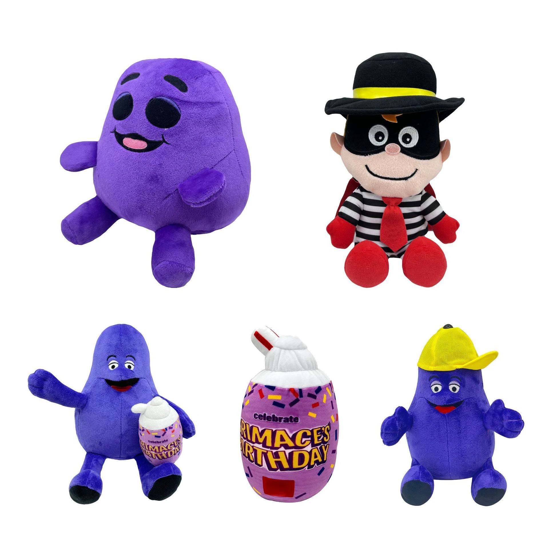 

GRIMACE Yellow Hat Soft Stuffed Plush Toys Exquisite Kawaii Bedroom Decoration Great Birthday Presents for Friends or Children