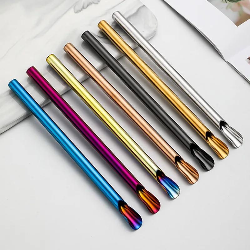 

Large 15mm Bubble Tea Milkshake Straw Reusable Metal Straw 304 Stainless Steel Drinking Straws Set Bar Boba Straight Straw Tubes