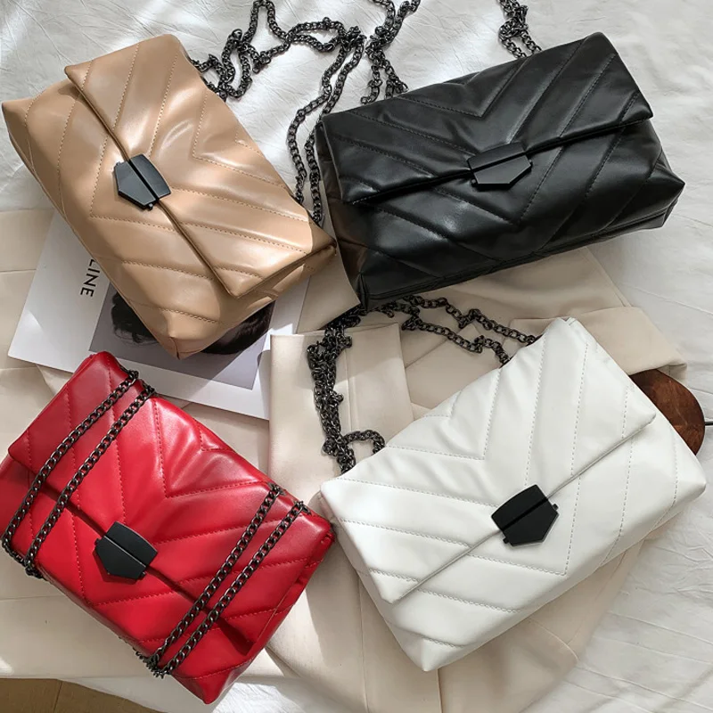 2022 Новые повседневные сумки через плечо на цепочке для женщин, модная простая сумка на плечо, женские дизайнерские сумки, сумки-мессенджеры ...