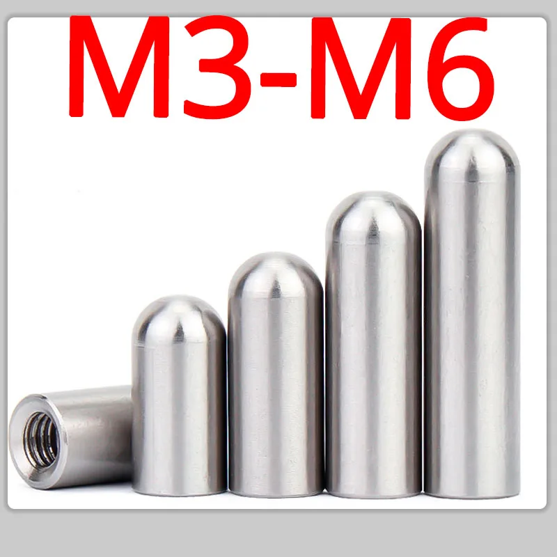 

304 Stainless Steel Dowel Nut Inner Thread Round Head Cylindrical Pin Positioning Pin Hardware Fastener M4 M5 M6 M8 M10 M12