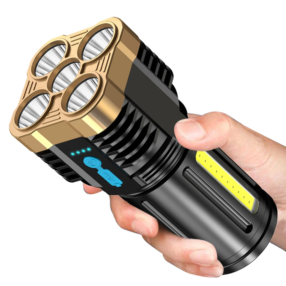 

ZK30 High Power Four-cell LED Torch USB Rechargeable Powerful LED Torch Super Bright Torch COB Portable Light Camping Lantern