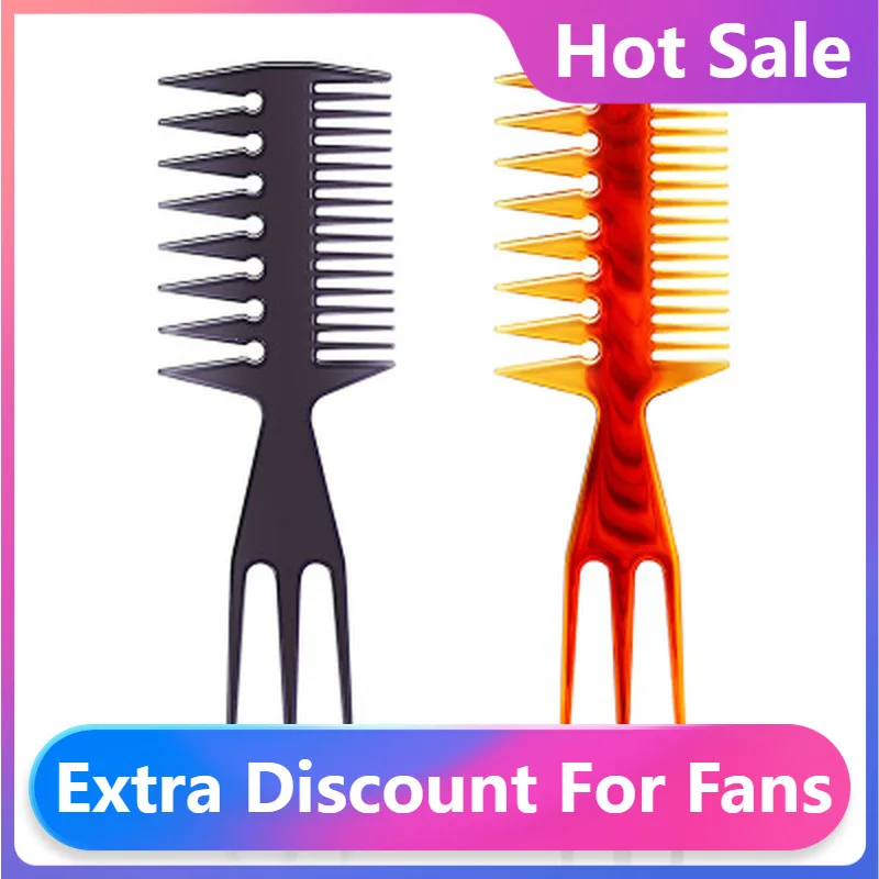 

Новая расческа для волос в стиле ретро, расческа для распутывания зубов, Расческа с широкими зубьями, Мужская двухсторонняя Расческа с боль...