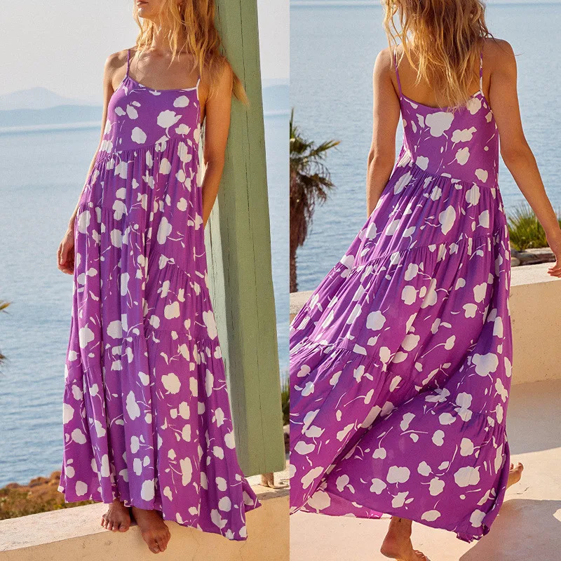 

Bohemian Women Dress 2022 Print Sexy Dresses Looose Korean Fashion Maxi Women Dress