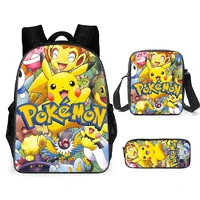 anime pokemon schoolbag pikachu gengar pokemon backpack boys cartoon pokemon school pencil case back to school gifts for kids