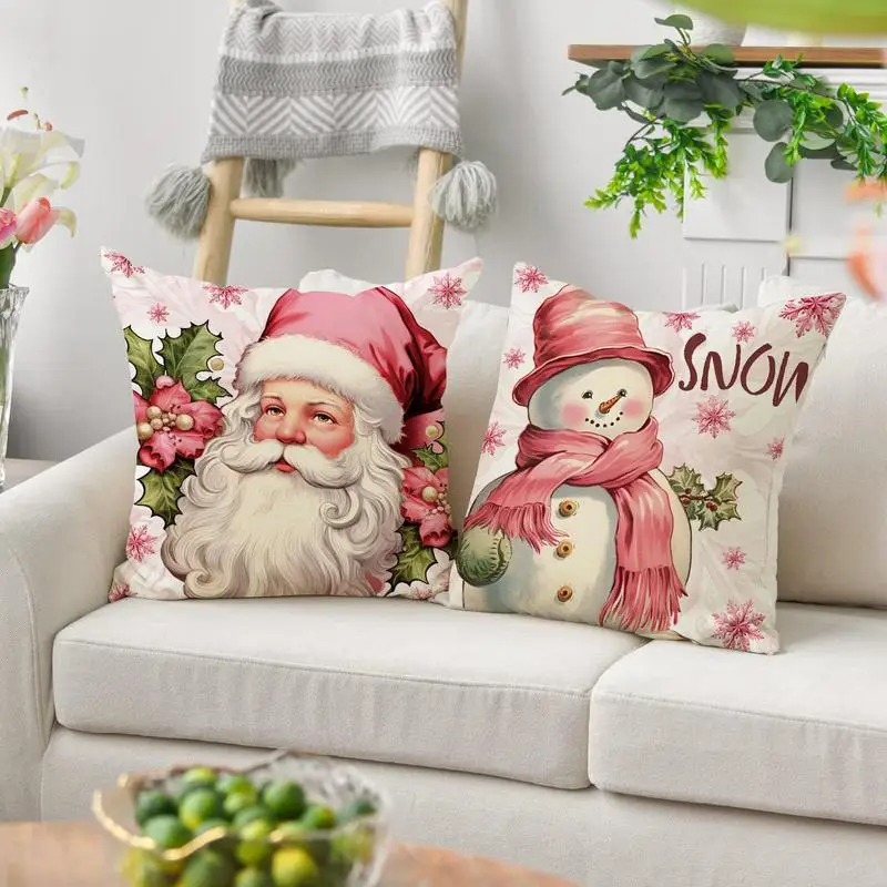 

Christmas Pillow Covers Cushion Navidad Merry Christmas Ornaments New Year Gifts Throw Pillowcase Winter Decorations For Home