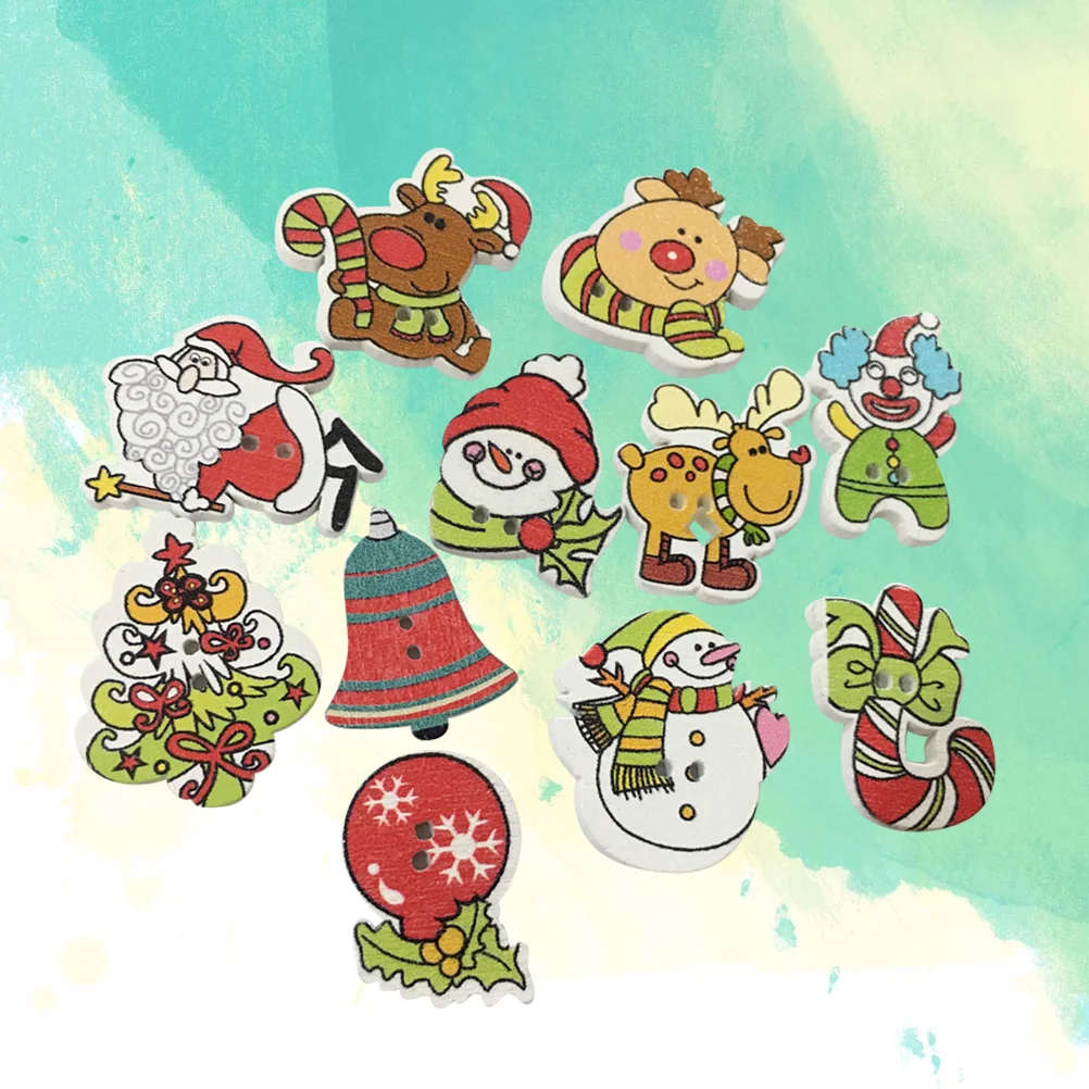 

100 2.5cm Reindeer Buttons Xmas Buttons Christmas Craft Buttons Christmas Sewing Buttons Snowman Buttons