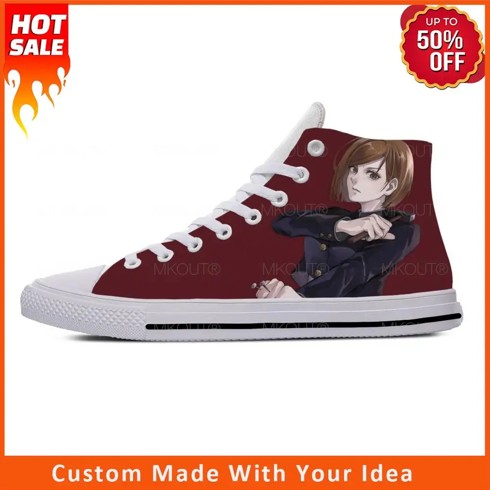 

Hot Japanese Anime Jujutsu Kaisen Kugisaki Nobara Casual Cloth Shoes High Top Lightweight Breathable 3D Print Men Women Sneakers