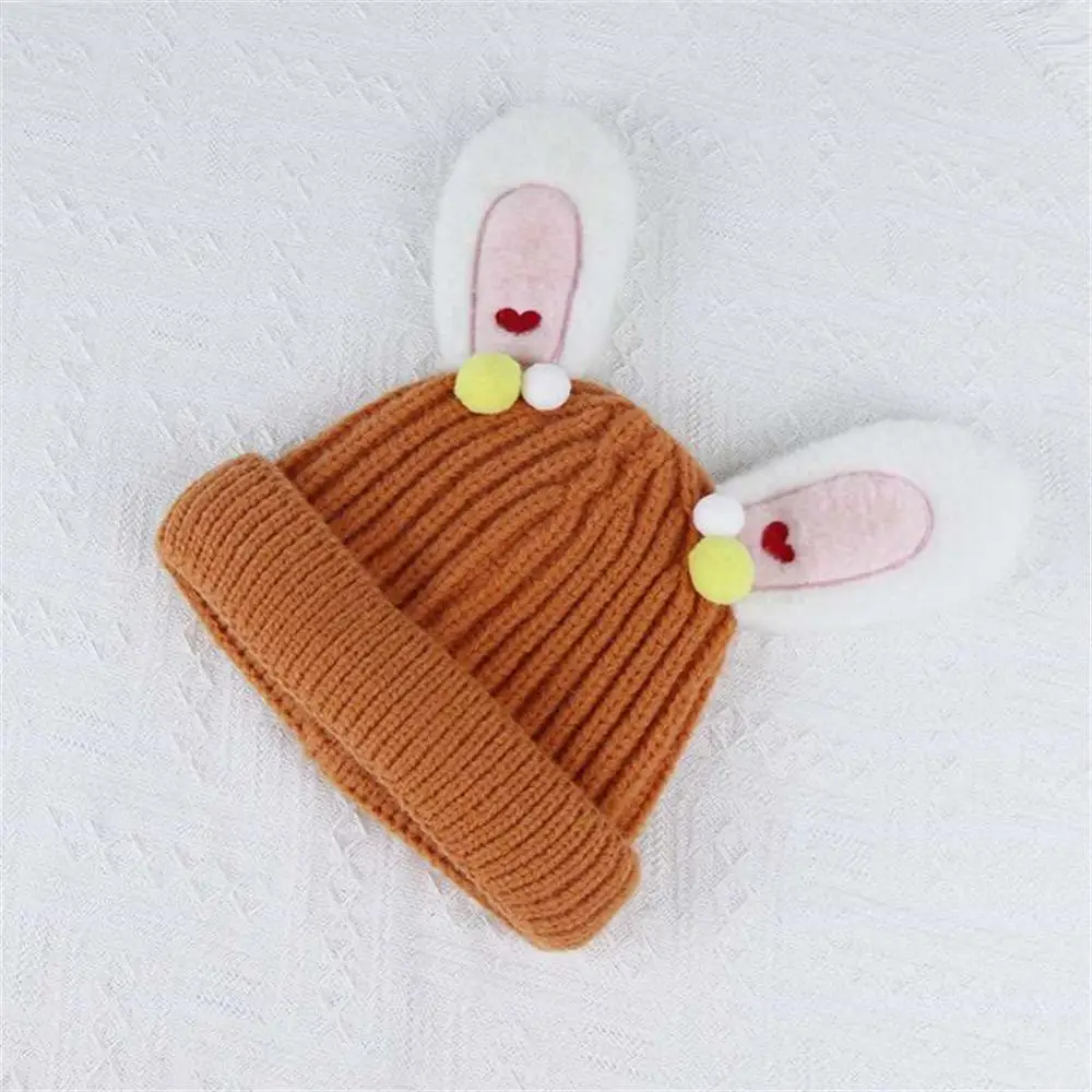 Children's Rabbit Ear Knitted Hat Girl Cartoon Cute Baby Autumn Winter Wool Hat Sports Hiking Riding Mountaineering Equipment