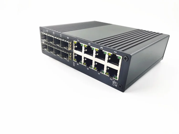 8-port SFP + 8-port 1000m Ethernet switch for Industrial Rail Transportation