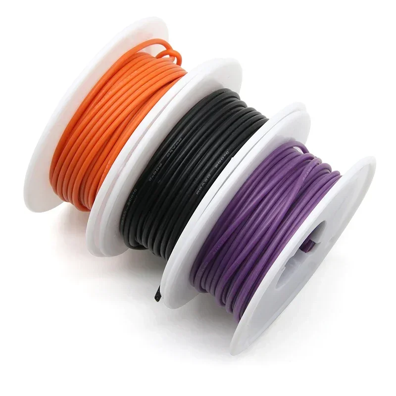 Гибкий силиконовый провод в рулоне 30/28/26/24/22/20/18/16AWG изолированный силиконовой