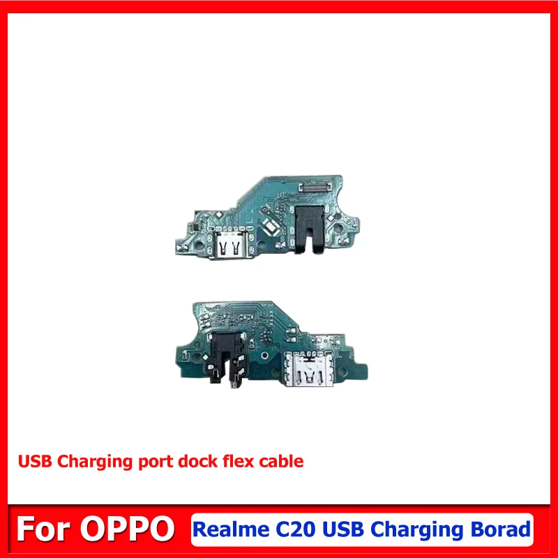 

USB Charging Port Dock For Realme C20 Connector Charger Flex Cable Circui Board With Headphone Jack Microphone Module Spare Part