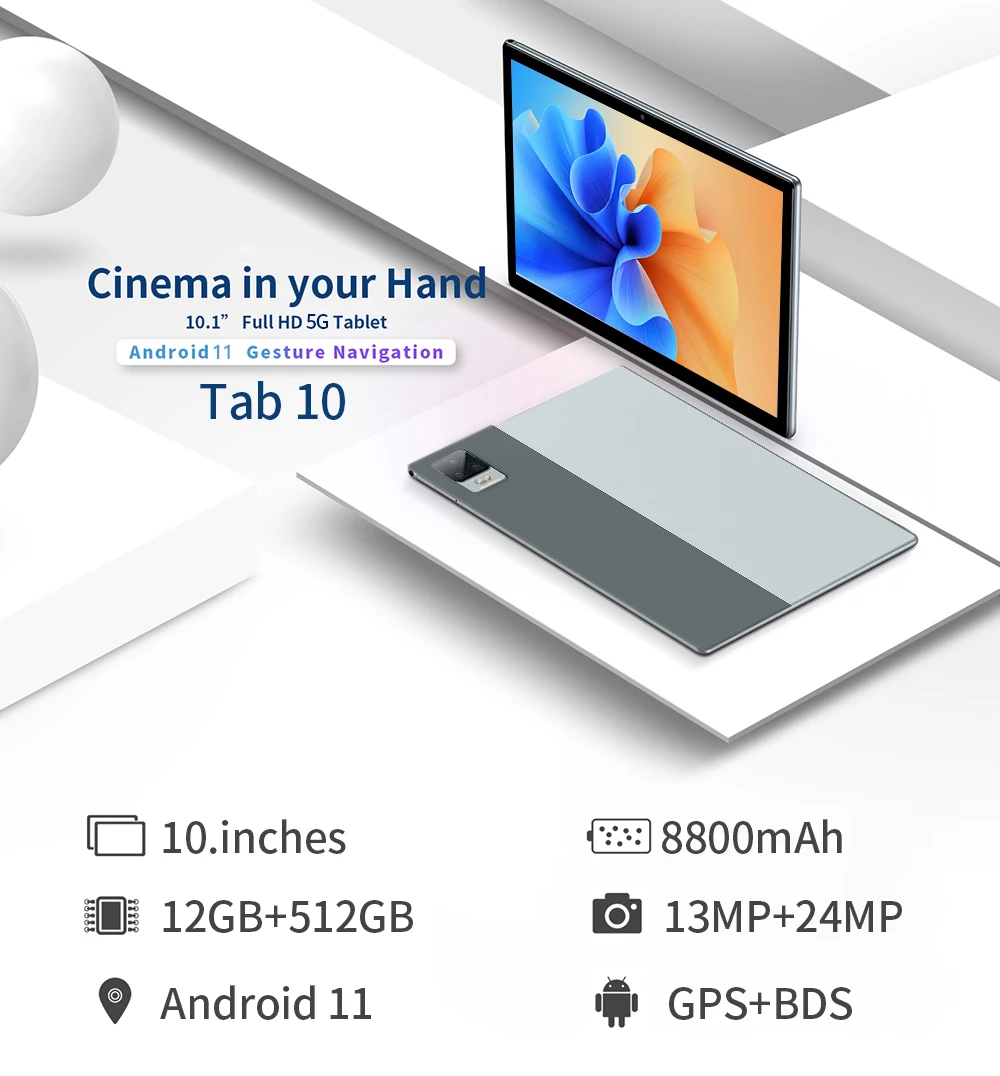 tab 10 tablet android 5g network tablets 10 inch 12gb ram 512gb rom 10 core tablete dual sim phone call global version tablet pc free global shipping