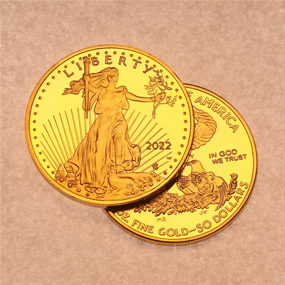 

2022, американская золотая монета в виде орла, дракон, одна унция золотых монет