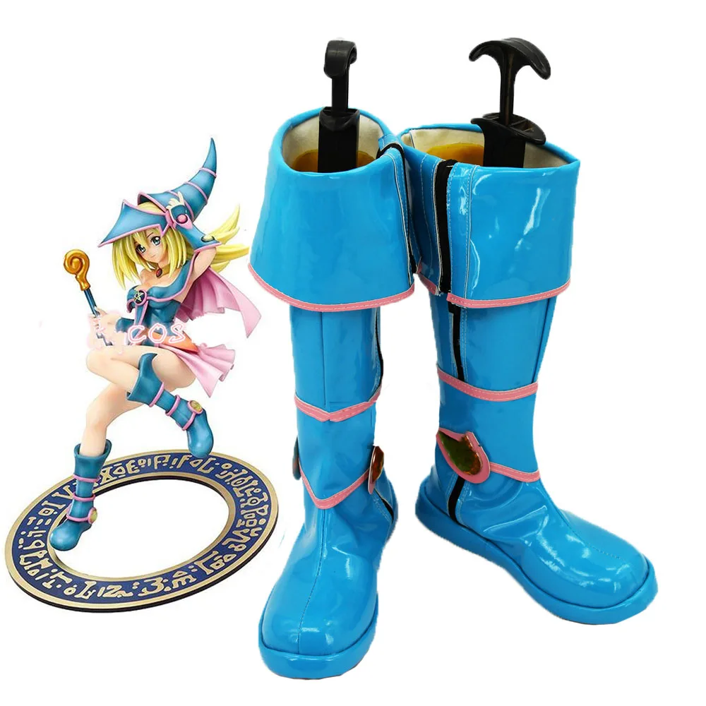 Yu-Gi-Oh Dark Magician Girl Mana cosplay Shoes Boots Halloween Anime Party Cosplay Boots Custom-Mad