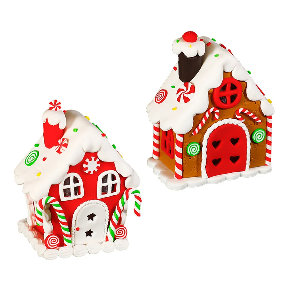 

House Christmas Gingerbread Candy Lighted Light Led Birthdaygifts Unique Houses Ornamentsvillage Xmas Decoration Ornament Party