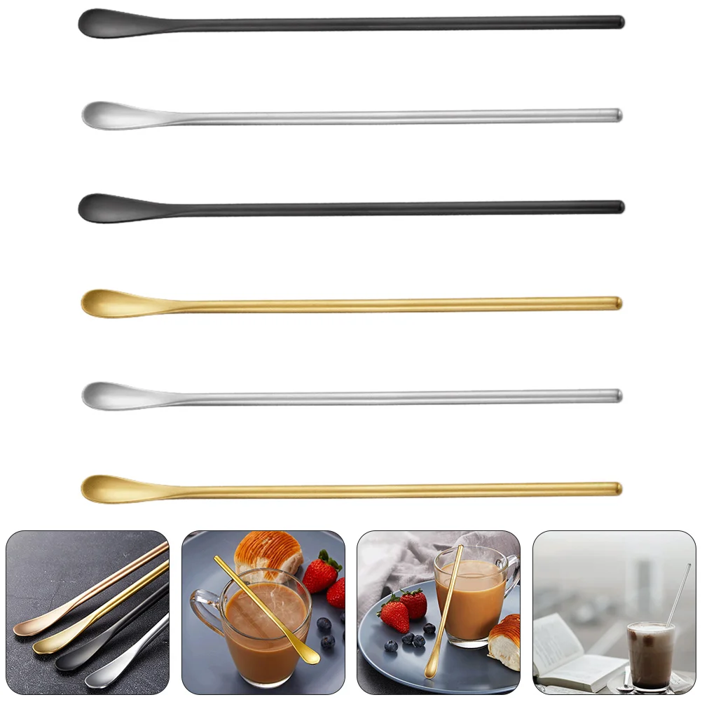 

6 Pcs Wear-resistant Dessert Spoons Cake Spoons Stainless Steel Jelly Spoons