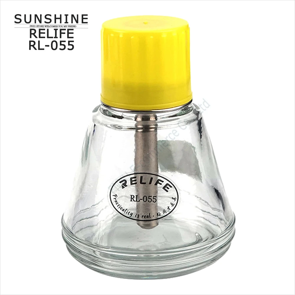 Press Type Liquid Bottle RELIFE RL-055 For Alcohol Solderresist Splash Proof Leakproof Copper core Push Glass Solution Dispenser |