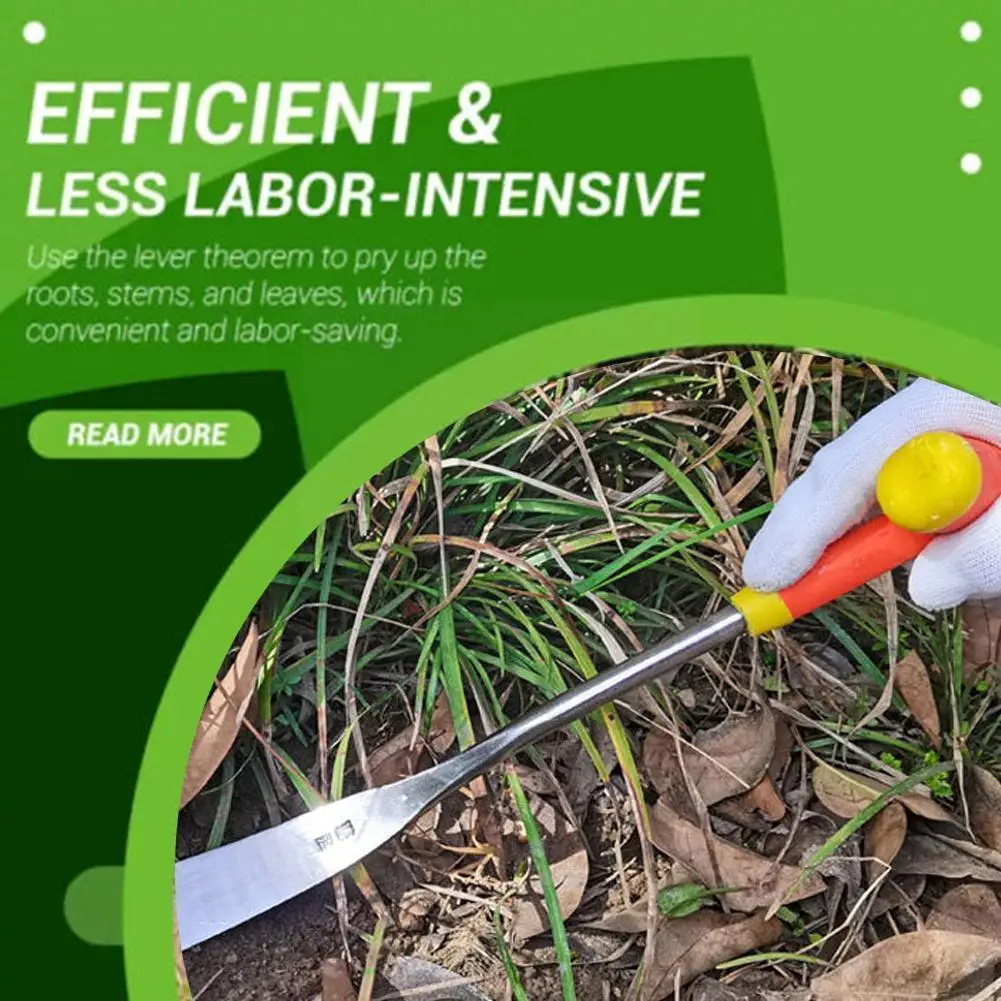 

Gardening Transplant Seedlings Shovel Steel Weeding Flat Transplant Ergonomic Shovel Effort-Saving Handle Tool Dig Non-Slip W6R7