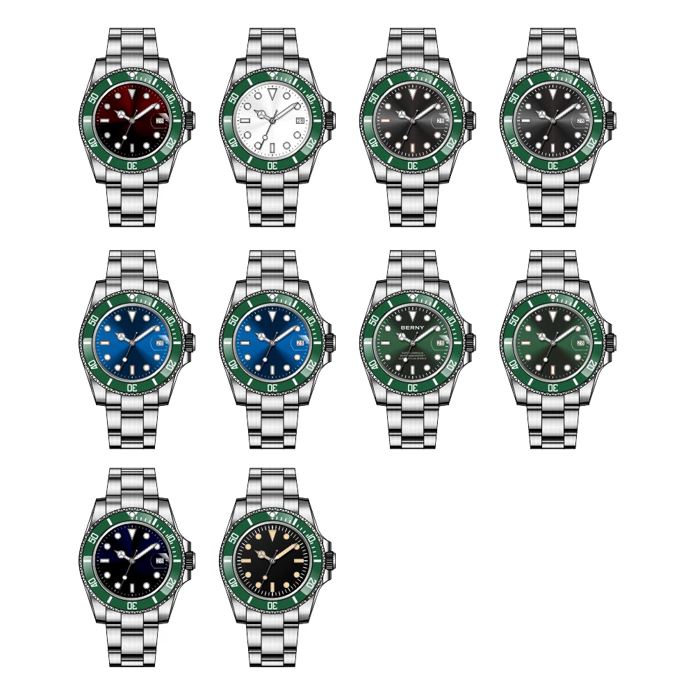 Часы мужские механические с логотипом и циферблатом 20 атм |