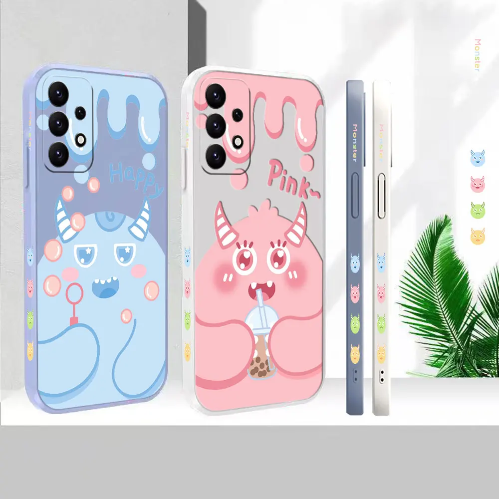 

Liquid For Samsung A91 A73 A72 A71 A53 A52 A51 A42 A33 A32 A31 A23 A22 A21S A13 A12 Cover Cartoon Cute Monsters Case Funda Cqoue