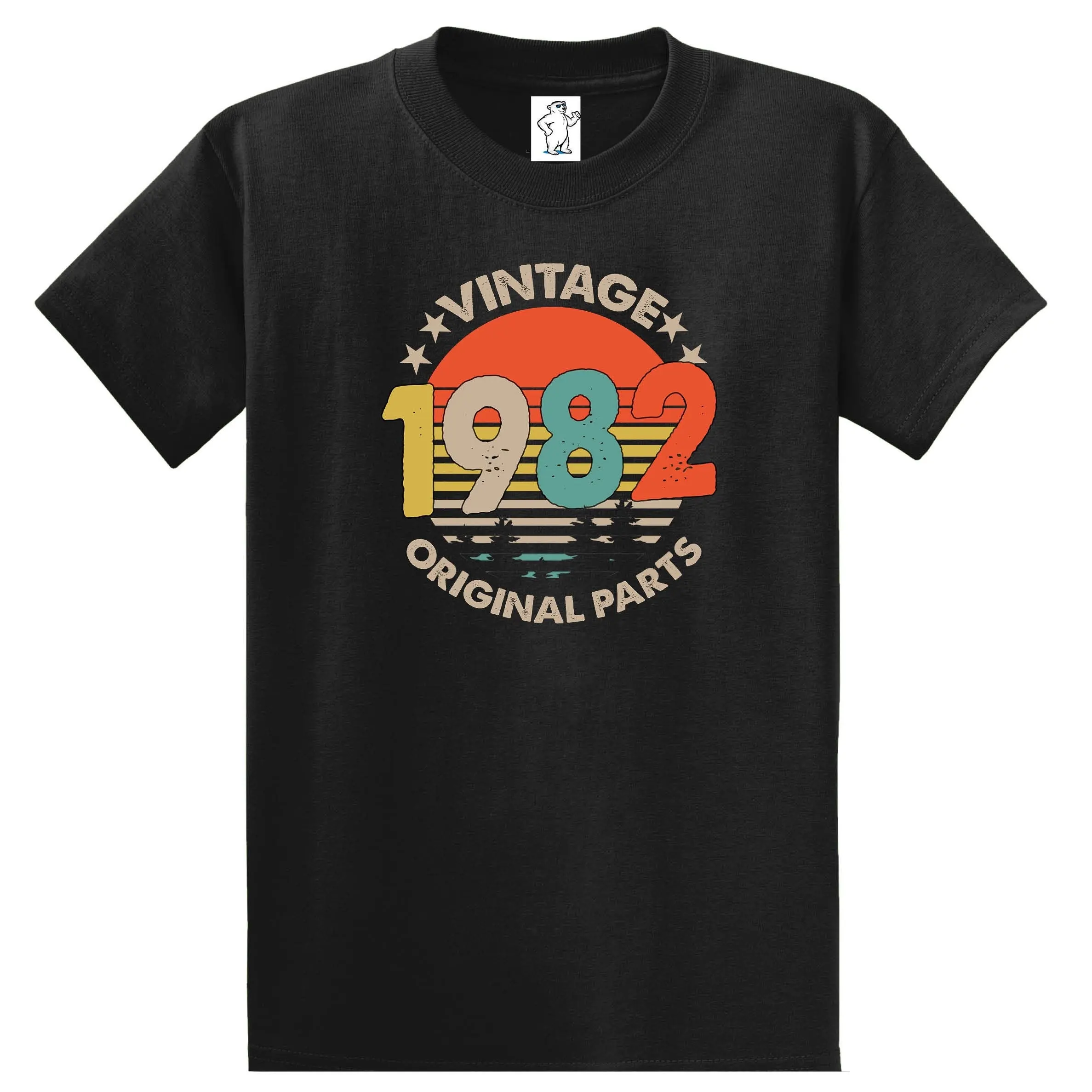 Винтажная футболка с изображением заката на день рождения персонализированная