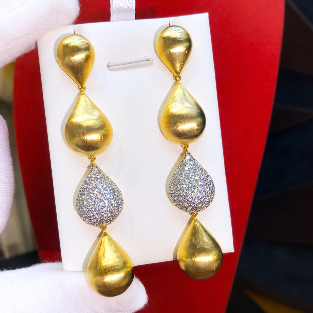 

Missvikki New DIY Shiny Dangle Drop Earrings For Women Bridal Wedding Girl Daily Surper Jewelry High Quality Hot Romantic