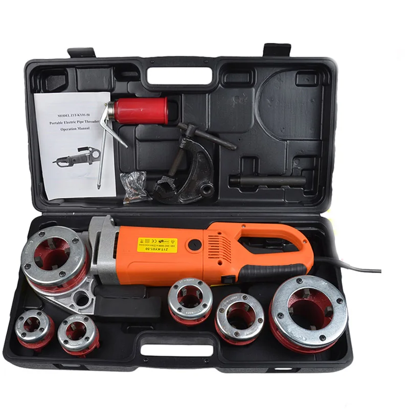 

Portable Hand Held Electric Pipe Threader with 6 Dies Threading Machine
