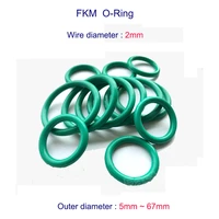 cs 2mm green fluorine rubber o ring sealing gasket washer insulation corrosion resistance oil high temperature resistance fkm