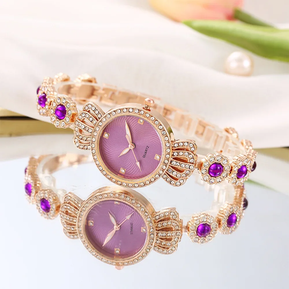 Fashionable Wristwatch Women's Crown Jewelry Bracelet Popular Live Broadcast Clasp Type None