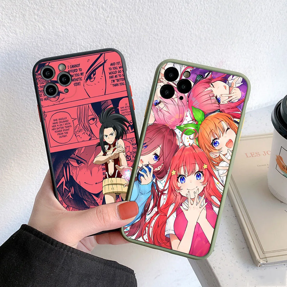 Phone Case For iPhone 16ProMax 15 14 7 8 16 Plus 13 12 11 XR X XS SE Comics Cute Girl Anime Translucent Matte Soft Back Cover
