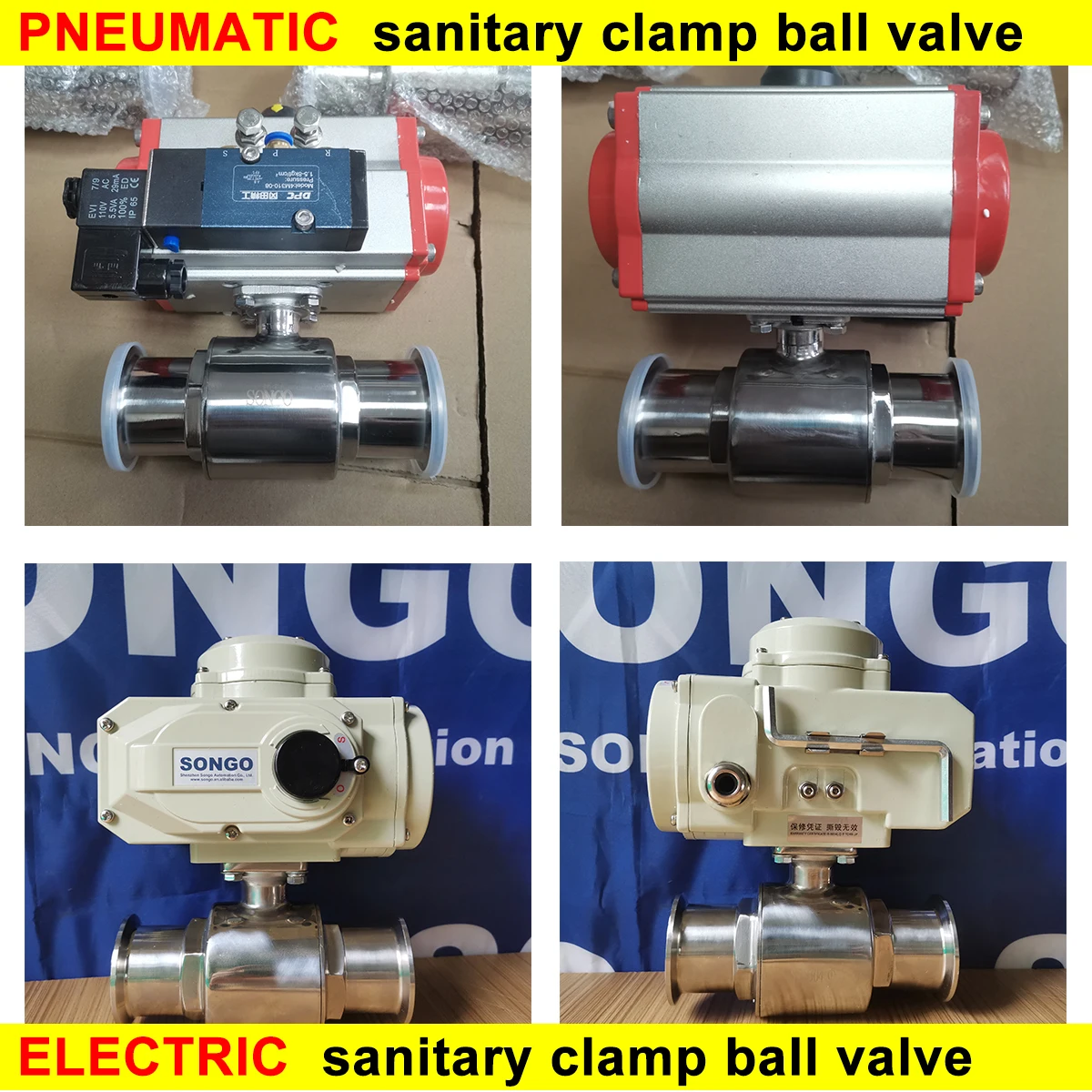 DN40 Сантехнический пищевой пневматический привод двойного действия из