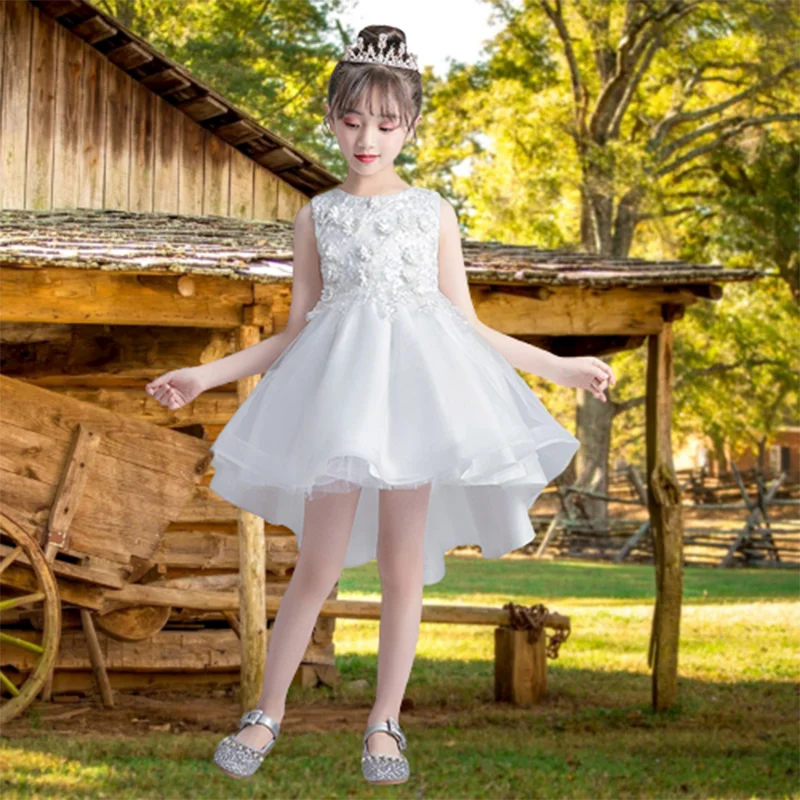 

Girls' Dress Summer Girls' Wedding Bridesmaid 2022 New Children'S High-End Tailing Performance Party Princess Dress