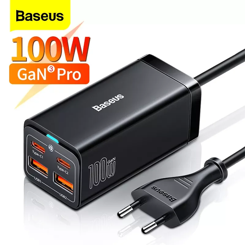 

NEW2023 Baseus GaN 100W 65W Desktop Charger Quick Charge 4.0 QC 3.0 PD USB-C Type C USB Fast Charging For MacBook Samsung iPhone