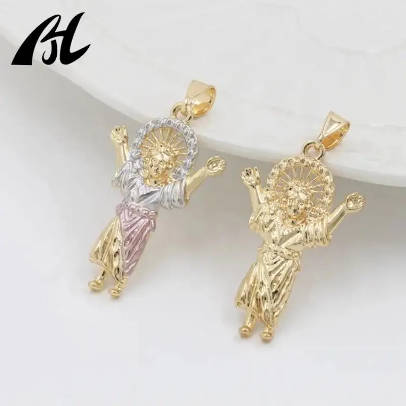 Best Selling Divino Nino Religious Christ Savior Cute Little Jesus Pendant 14K Gold Plated Young