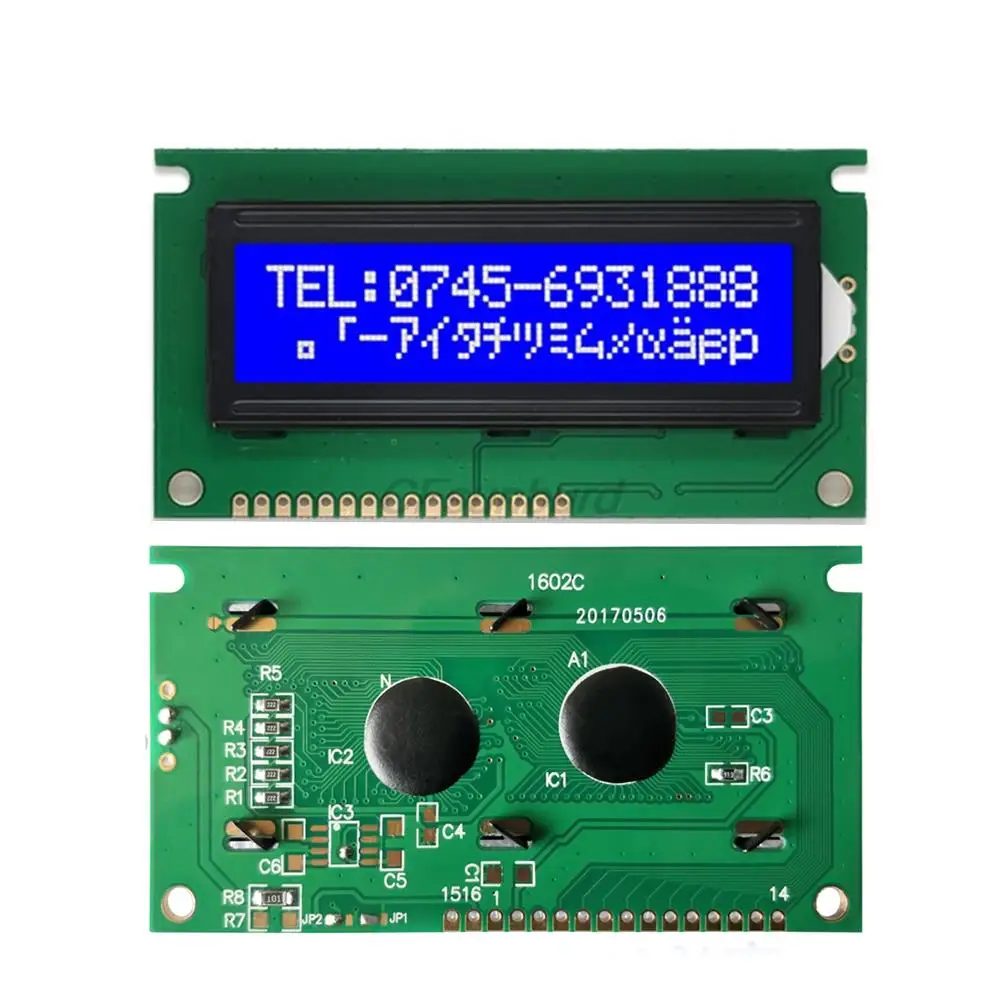 84x44 мм 1602c LCD 1602 дисплей синий экран 5V va16mm Желтый |