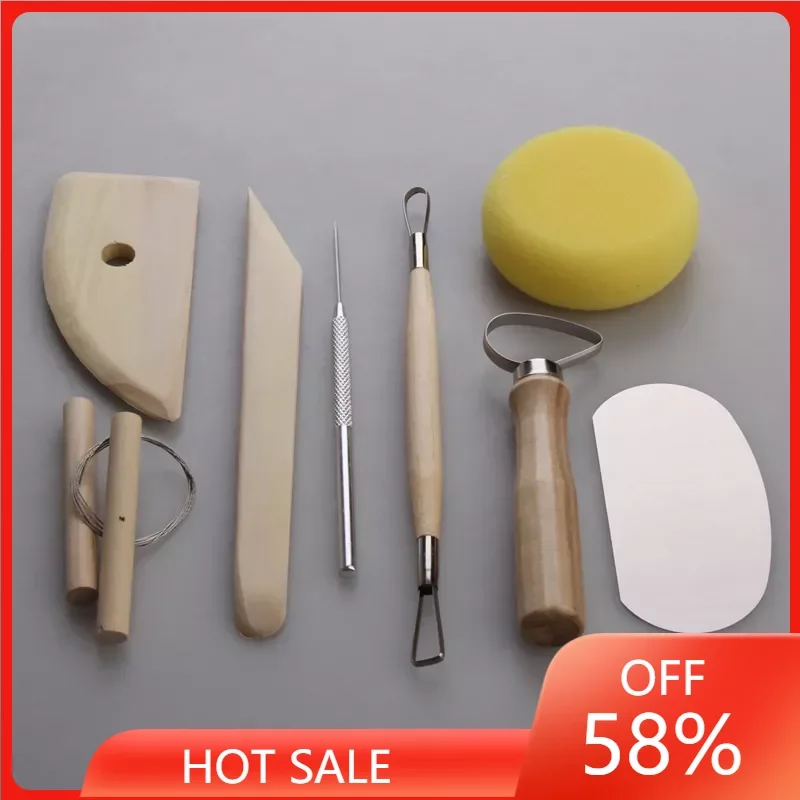 

8 Piece Set Clay Ceramics Molding Tools Wood Knife Pottery Tool Practical