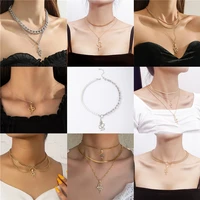 new boho fashion gold color punk chain snake pendant necklace for women female vintage multilevel multiple styles choker jewelry