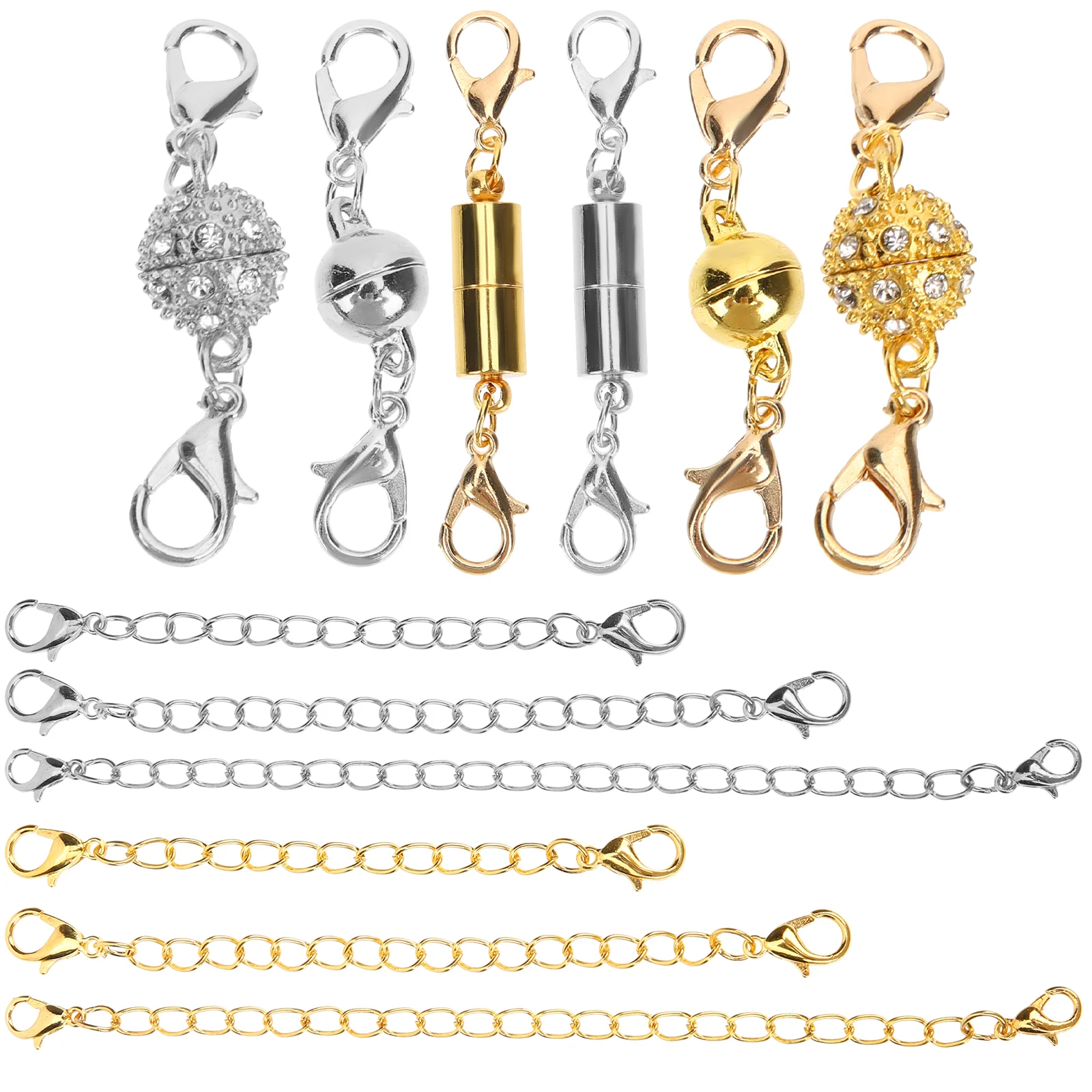 

Jewelry Magnetic Buckle Gold Bangle Bracelet Necklace Extenders Women DIY Extension Necklaces Alloy Women's Clasps Closures