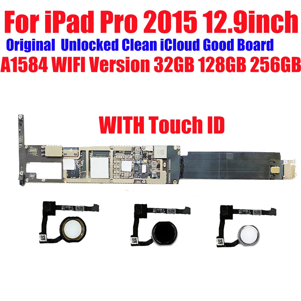 

Clean iCloud A1584 WIFI Version Original for iPad Pro 12.9inch 2015 Motherboard Logic boards with IOS System Full Working