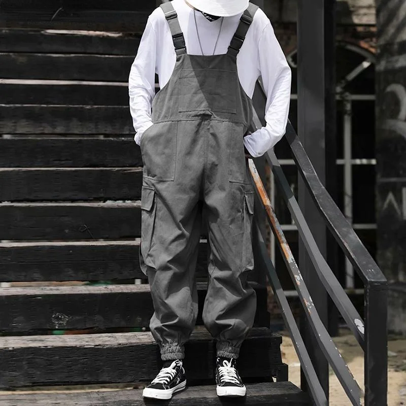 

Мужской однотонный комбинезон, свободная уличная одежда, стильный повседневный мужской комбинезон