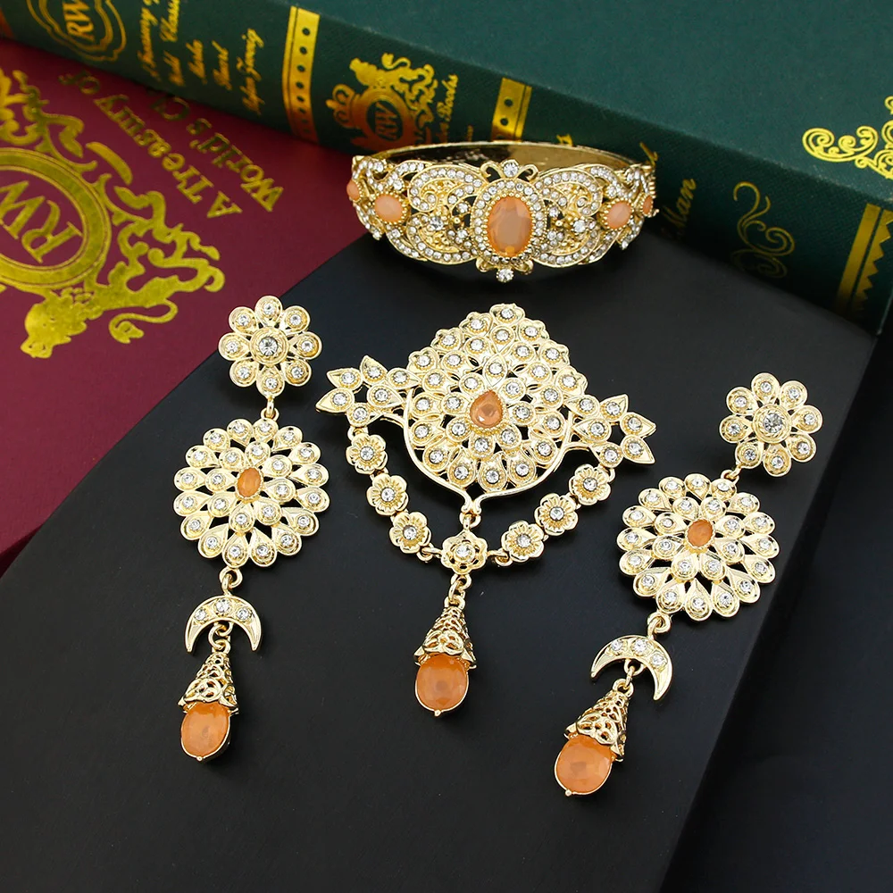 Sunspice Ms модный комплект свадебных украшений золотого цвета длинные серьги