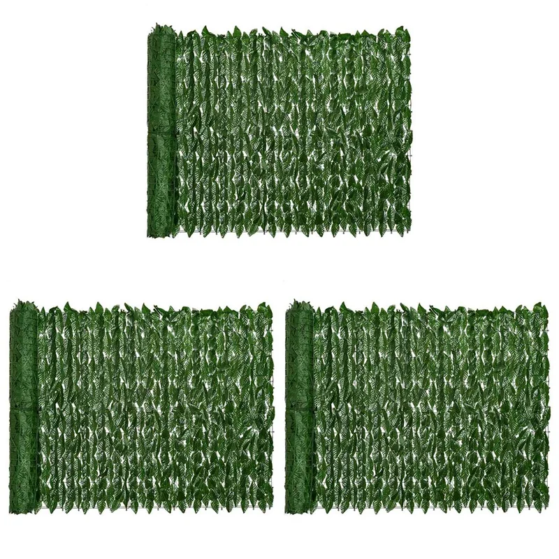 3X Artificial Ivy Privacy Fence Screen 0.5X3M Artificial Hedges Fence And Faux Ivy Vine Leaf For Outdoor Garden